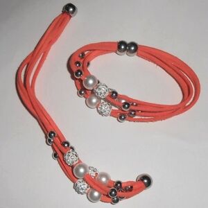 Magnetic Multi-Strand Suede Orange Bracelet